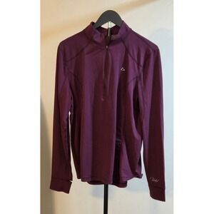 Paradox Long Sleeve Quarter Zip Pullover Women's XL Purple Thumbholes